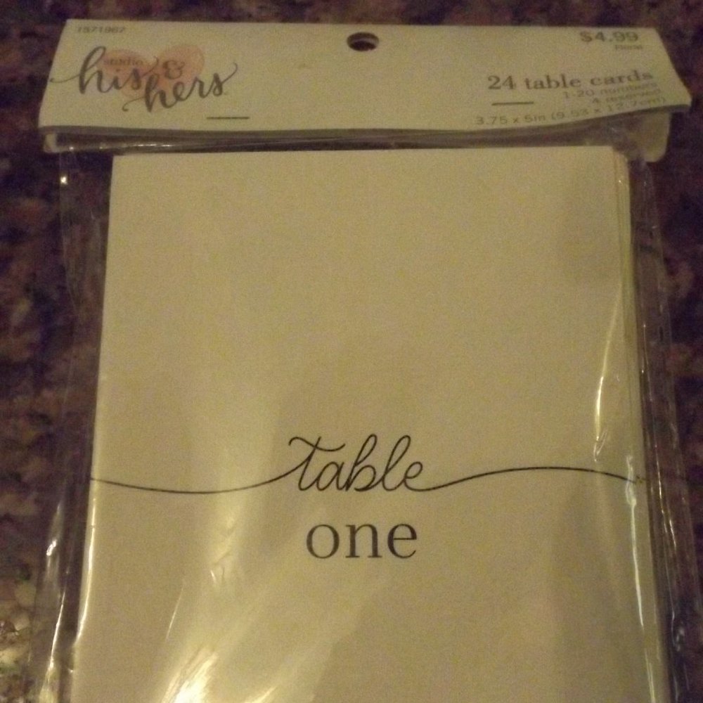 NWOT Studio His & Hers 24 Table Cards Wedding reception